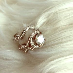 Matching set butterfly Engagement ring